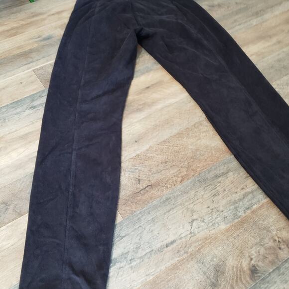 Lysse Black Crushed Velvet Pull On High Rise Stretchy Ankle Pants Size Medium - Picture 7 of 12